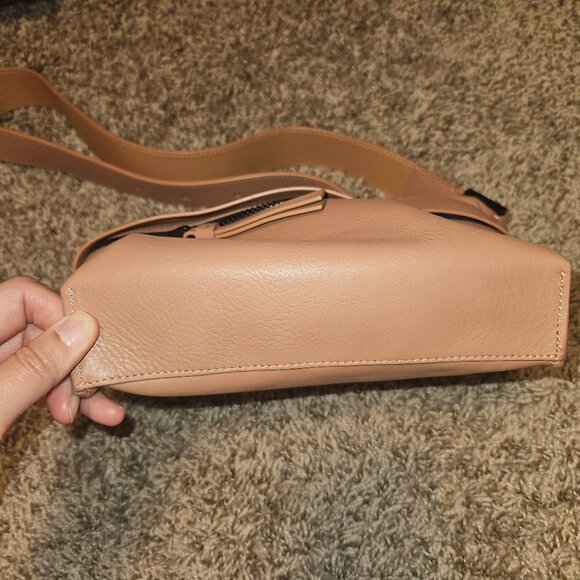 All Saints Colette Leather Crossbody Bag Elasto/Mauve Pink - Picture 5 of 11